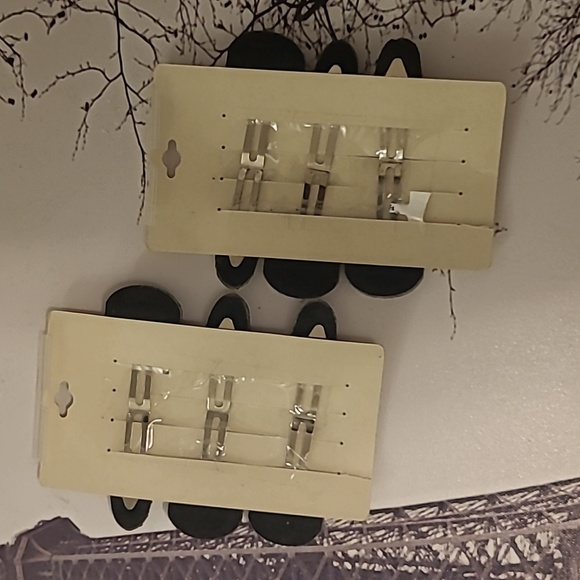 Natasha Large Black Shimmer Barrettes (2 sets of 3), New - Picture 2 of 3